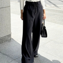 美脚ウールライクイージーパンツ【7h-174-01638】