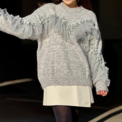 チュールフラワーモチーフニット【7h-831-05188】