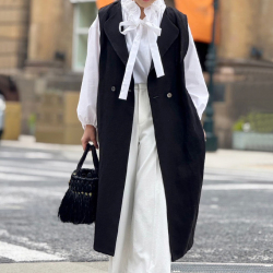 リネンバックベルトロングジレ【7g-174-01438】