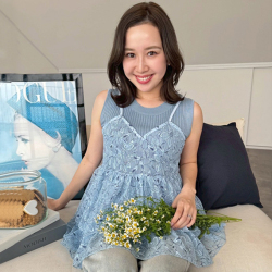 レースキャミ＆ノースリーブニット【7g-831-05450】