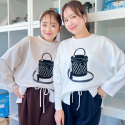 フロッキーバッグプリントプルオーバー【7f-831-05829】