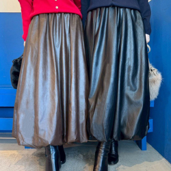 フェイクレザーバルーンスカート【7f-831-05833】