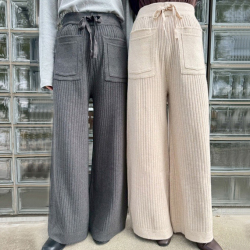 ビッグポケットリブニットパンツ【7f-831-05948】