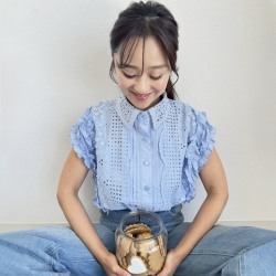 カットワークレースフリルブラウス【ネコポスOK】【7e-831-06410】