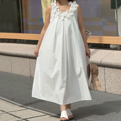 フラワーモチーフロングワンピース【7e-831-06339】
