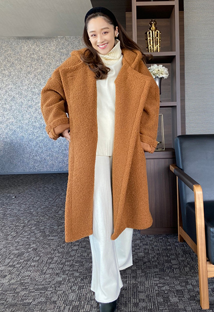 BOSS プードルコート ブラウン F ボア キレイめ 可愛い オシャレ（予約 