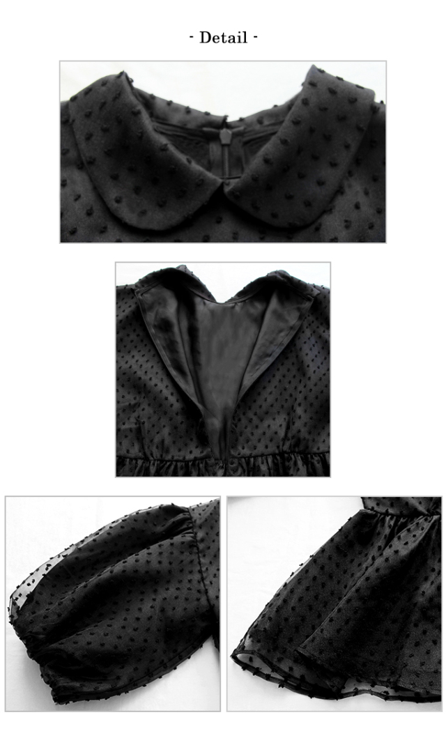 襟付きドットオーガンジーペプラム【8b-920-09691】 