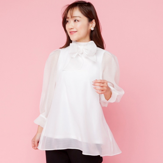 美品 アストラット ハイネック 2 WAY ブラウス シャツ-