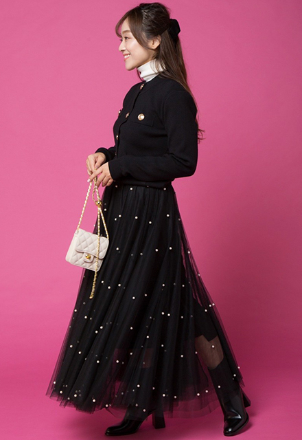 パールチュールスカート【8b-831-02705】 