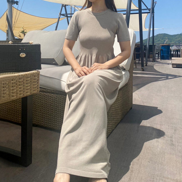 切替サマーニットワンピース【ネコポスOK】【8a-831-03178】 