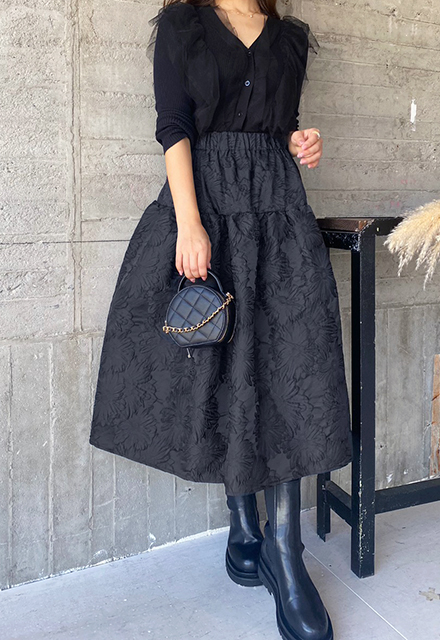 IENA LA BOUCLE フラワージャガードボリュームスカート 完売  