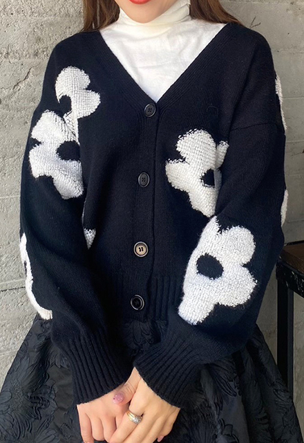 フラワーカーディガン 