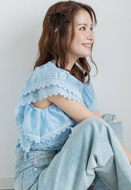 レイヤードフリルTシャツ エニワンモア anyonemore レイヤード裾ティアードフリルTシャツ (2color) | ファッション