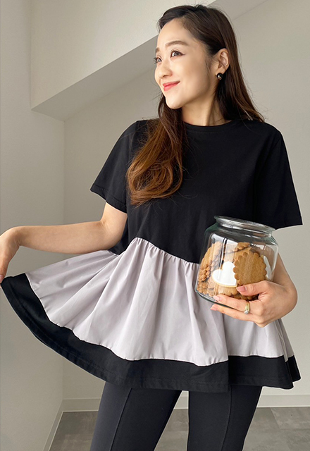 ウェーブ切替カットソー【ネコポスOK】【7i-831-04327】