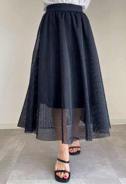 メッシュフレアスカート【7i-831-04290】 