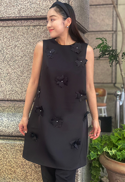 花モチーフワンピース【7i-831-04612】