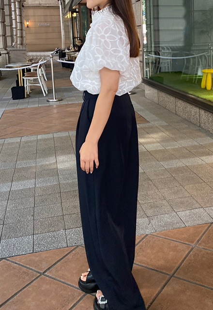 オーガンジーフラワーブラウス【ネコポスOK】【7h-831-04708】