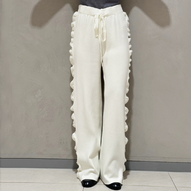 slattgir パンツ 高身長 ストレッチ綿混ストレートパンツ（股下