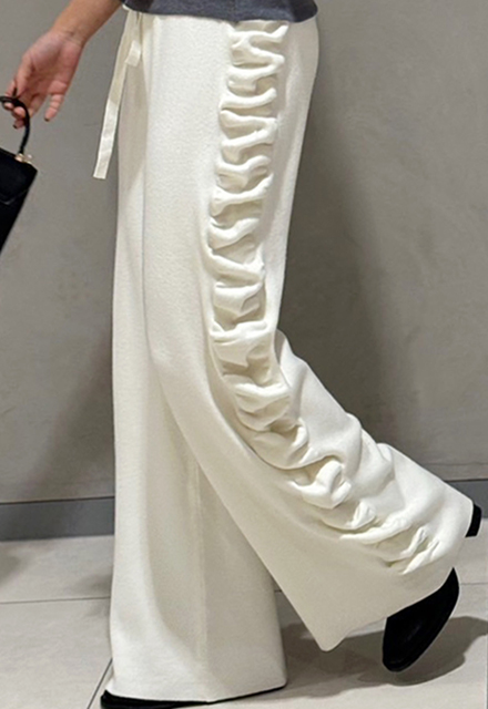 サイドフリルニットパンツ【7h-831-04735】