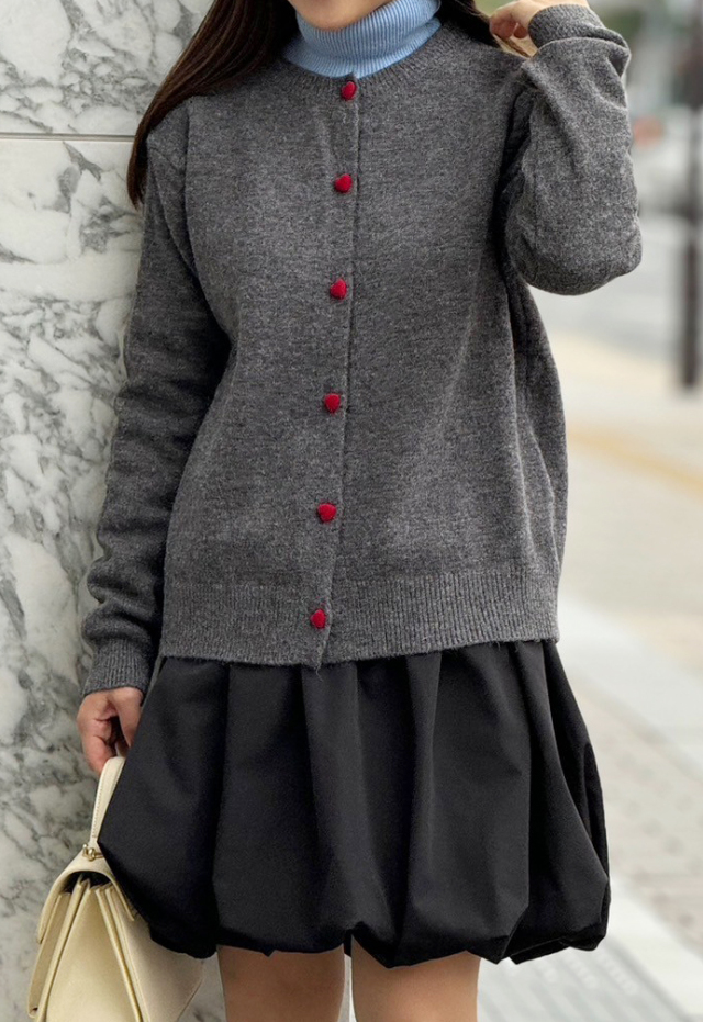 ハートボタンカーディガン【7h-831-04995】 