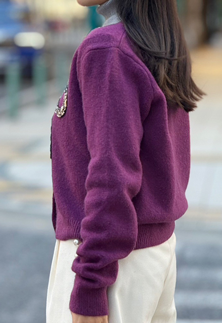 スパンコールリボンカーディガン【7h-831-05085】