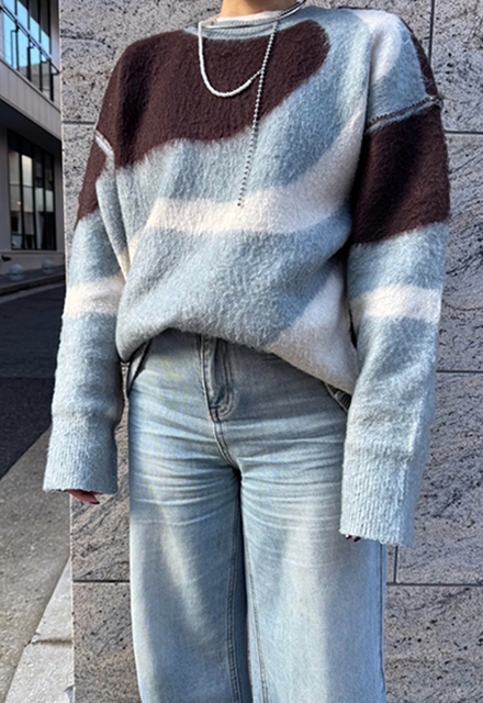 ニュアンス柄ニット【7h-831-05207】