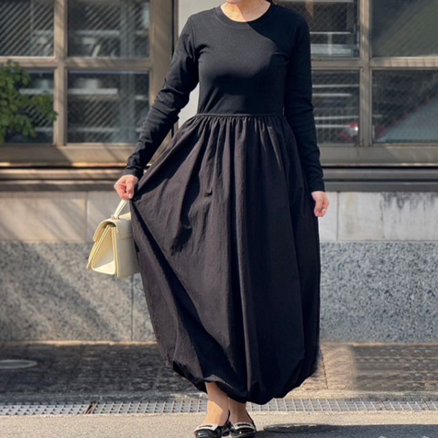 バルーン切り替えワンピース【7g-831-05417】