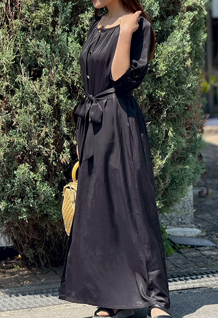 ベルト付きワンピース【7g-831-05430】