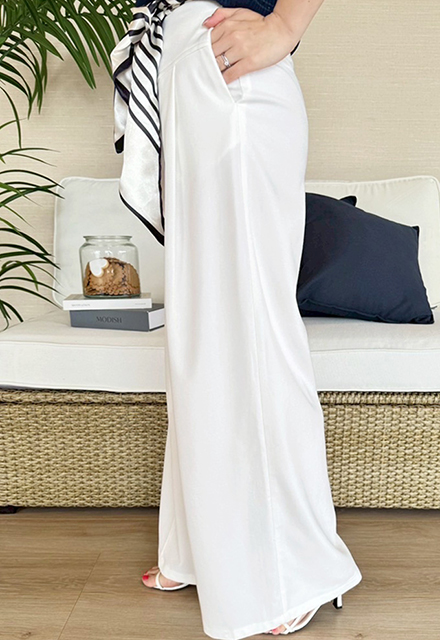 スカーフ付きワイドパンツ【7g-831-05351】