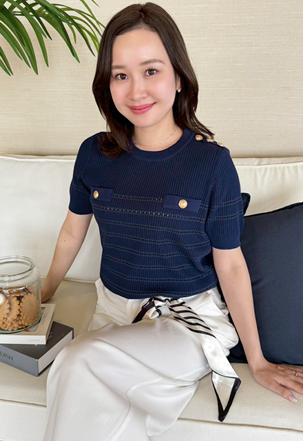 ゴールドボタンアクセントサマーニット【ネコポスOK】【7g-831-05423】