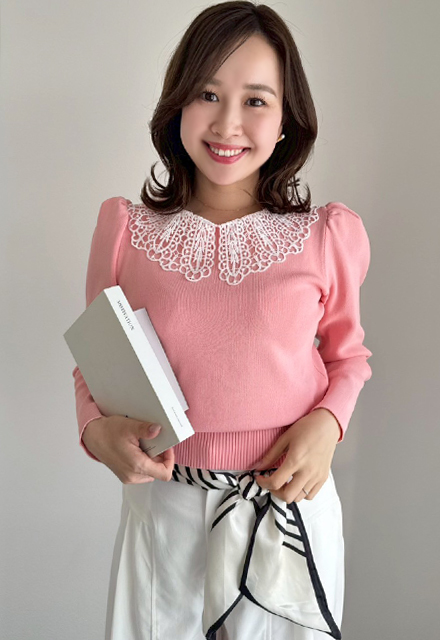 レース襟長袖サマーニット【7g-831-05335】