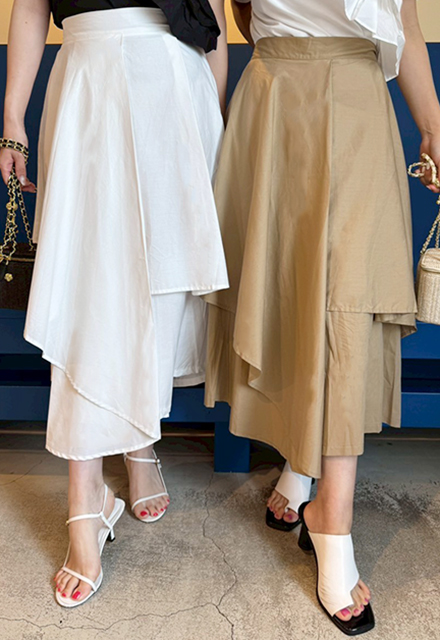 アシンメトリースカートパンツ【7g-831-05453】