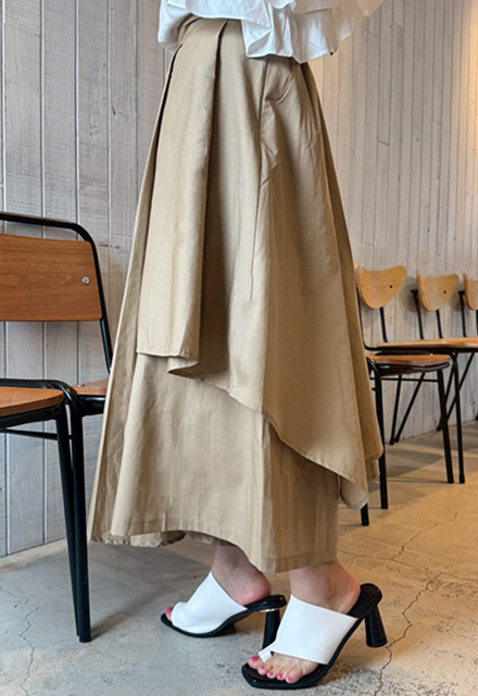 アシンメトリースカートパンツ【7g-831-05453】