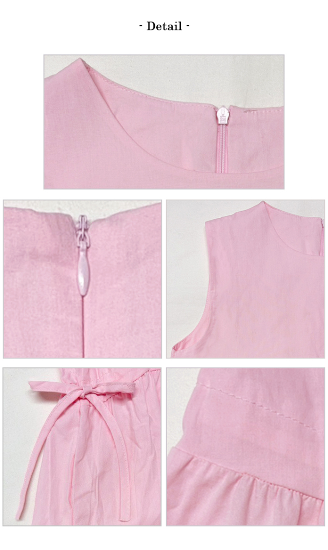 COHINA コヒナ　ギャザーコットンワンピース　完売品　ピンク　ノースリーブ エアリーギャザーワンピース-short & regular | 小柄・低身長