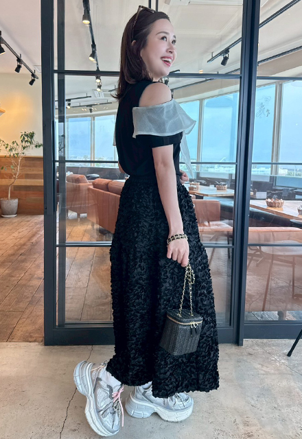 フラワーモチーフスカート【7g-831-05528】