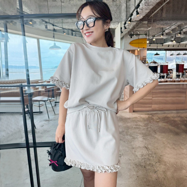 フリルスウェットセットアップ【7g-831-05596】