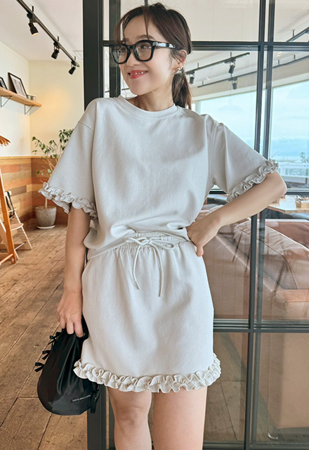 フリルスウェットセットアップ【7g-831-05596】