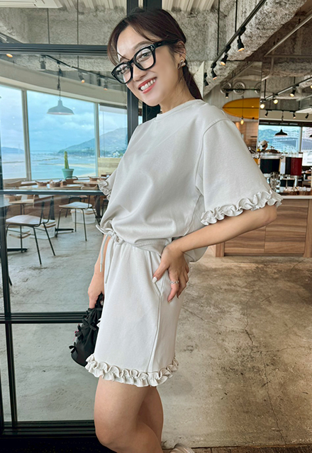 フリルスウェットセットアップ【7g-831-05596】