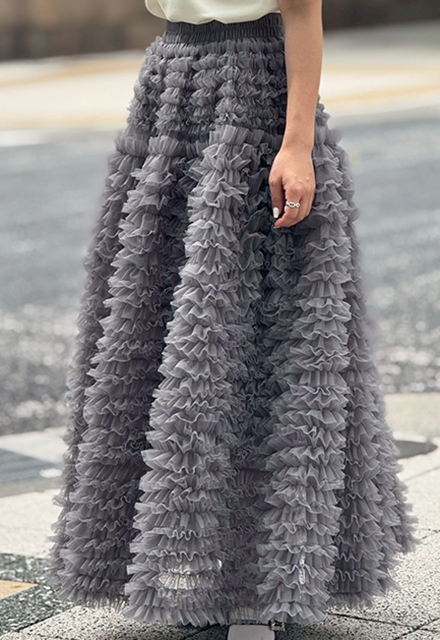 フリルチュールスカート【7g-831-05607】