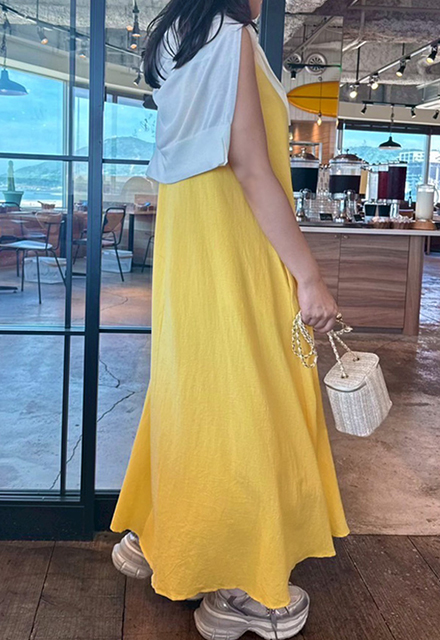 ノースリーブAラインリラックスワンピース【7g-831-05615】