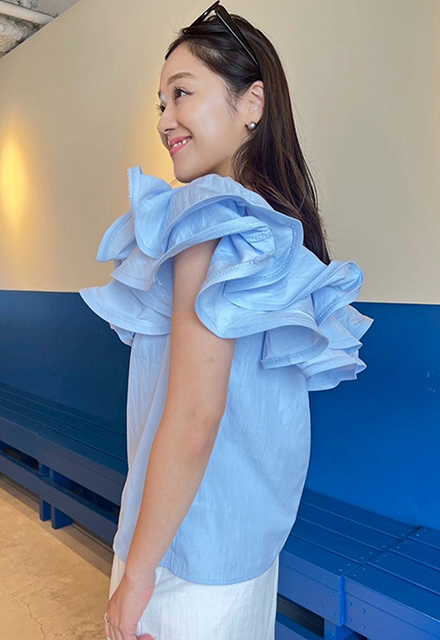 2wayオフショルダーフリルトップス【ネコポスOK】【7g-831-05586】