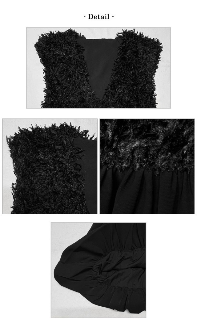 フェザーフリンジペプラムベスト【7f-831-05749】