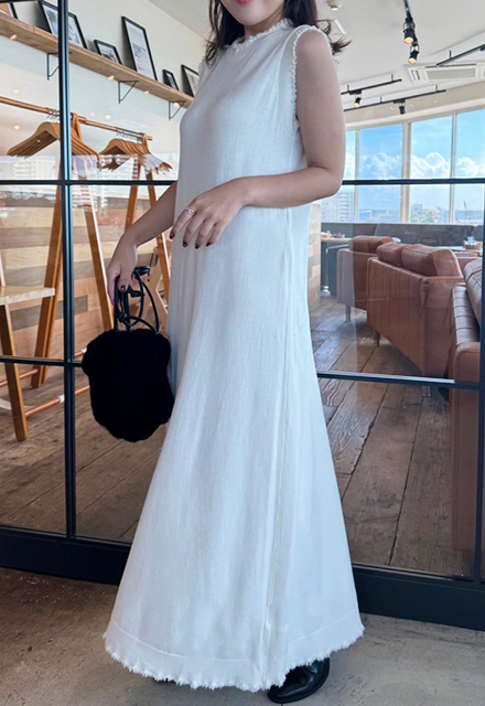 ナチュラルベーシックノースリーブワンピース【7f-831-05795】