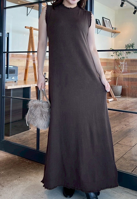 ホワイト ノースリーブ ワンピース 中古 ナチュラルベーシックノースリーブワンピース【7f-831-05795】