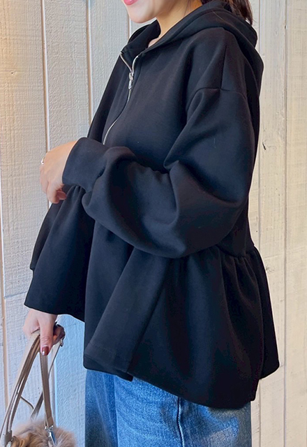 ペプラムフリルジップパーカー【7f-831-05735】