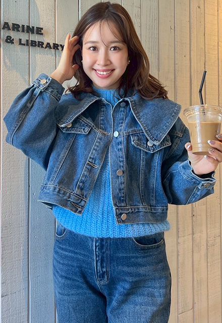 ビッグカラーデニムジャケット【7f-831-05752】