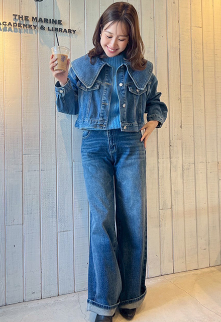 ビッグカラーデニムジャケット【7f-831-05752】