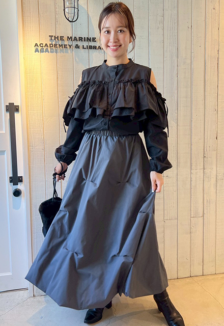 ランダムタックバルーンスカート【7f-831-05849】