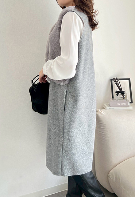 エコファー切替ロングジレ【7f-831-05784】