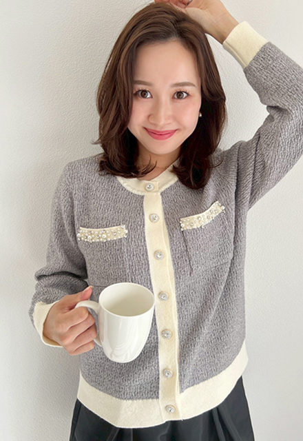 【完売品♡美品】CELFORD バイカラーカーディガン　アイボリー CELFORD - celford バイカラー カーディガンの通販 by chii｜セル